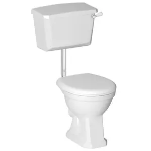 Cooke & Lewis Serina White High-low Toilet with Soft close seat & Low level cistern