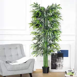 Outsunny Artificial Bamboo Tree Plant Greenary In a Pot 1.8M for Home or Office