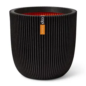 Capi Planter Groove 35x34 cm Black