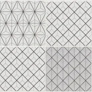 Glina Multicolour Gloss Patterned Ceramic Indoor Wall tile, Pack of 34, (L)297mm (W)97mm