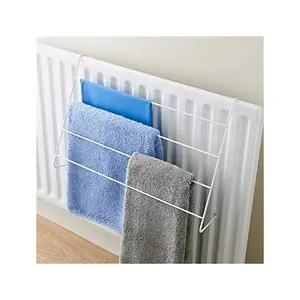 4 Bar Indoor Lightweight Radiator Laundry Clothes Drying Portable with Anti Scratch Rubber Towel Rack