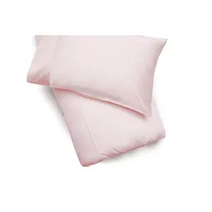 Cotton Solid Colour Duvet Cover Set with Pillowcases Powder Pink / Super King Duvet Cover + 2 Standard Pillowcases