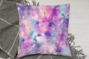 Cushions - Starry Galaxy Print in Unicorn Colours (Cushion) / 45cm x 45cm