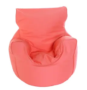 Cotton Twill Pink Bean Bag Arm Chair Toddler Size