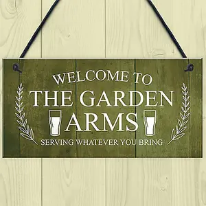 Red Ocean Funny Bar Sign For Garden THE GARDEN ARMS Pub Bar Wall Decor Garden Signs And Plaques