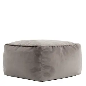 icon Sirena Scallop Chair Bean Bag and Footstool Charcoal Grey Velvet Bean Bags