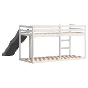 Berkfield Bunk Bed with Slide&Ladder without Mattress White 80x200 cm