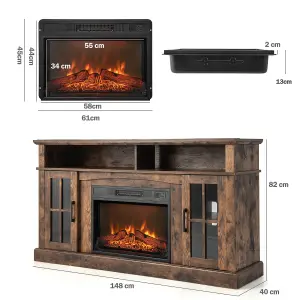 Costway Fireplace TV Stand for TVs up to 65 Inches W/ 2000W Electric Fireplace Insert