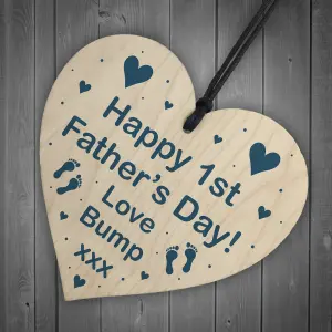 Novelty 1st Fathers Day Gift From Bump Hanging Heart New Daddy Gift Keepsake