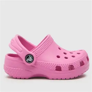 Crocs Pink Littles Clog Girls Baby Sandals, Size: 2/3 (EU 19)