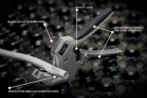 PSW TRADE SUPPLIERS LTD Plastic Pipe Cutter for Plastic Pipe Tubing, PVC, Water Pipe, Ratcheting-Type Pipe Cutter
