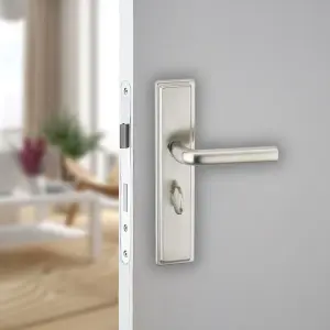 URBNLIVING 221mm Length 12 Pcs Westminster Metal & Satin Nickel Bathroom Lever Latch Door Handle Set