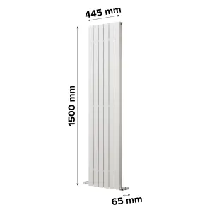 Ximax Vertirad Deluxe HWX150045W White Horizontal or vertical Designer 2559BTU Radiator, (W)445mm x (H)1500mm