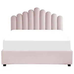 Velvet EU King Size Ottoman Bed Pink VINCENNES