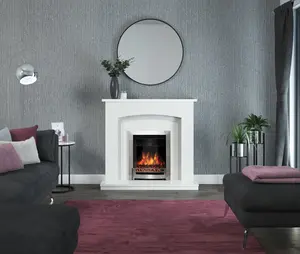 Be Modern Edana 2kW Chrome effect Electric Fire (H)565mm (W)413mm (D)75mm