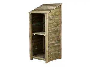 Wooden Premium Tongue & Groove Log Store (W-79cm, H-180cm, D-88cm) With Kindling Shelf