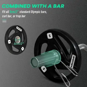 SPORTNOW Olympic Weight Plates for 2'' Barbell Bar with Tri Grips, 2 x 5kg