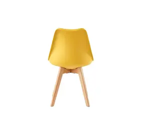 Single Dining Chair with Solid Wooden Legs and Seat Cushion Pad - Eva by MCC