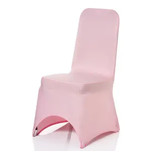 Polyester Spandex Chair Cover for Wedding Decoration - Baby Pink, Pack of 1