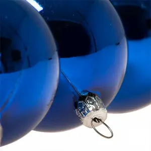 Luxury Shatterproof Ball Ornament (Set of 18) Electric Blue Shiny / 4cm H x 4cm W x 4cm D