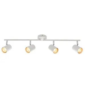 Luminosa Arezzo 4 Light Spotlight Bar Matt White, Chrome Plate, GU10