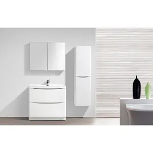 Stanhope 900mm Single Bathroom Vanity with Semi-Recessed Resin Basin Gloss White