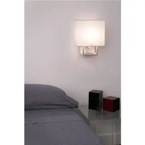 Luminosa Vesper 1 Light Indoor Wall Lamp White with Shade, E14