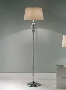 Compton Chrome Floor Lamp and Lamp Shade