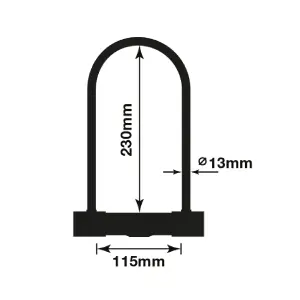 Yale Black Hardened steel Key D-lock (W)115mm