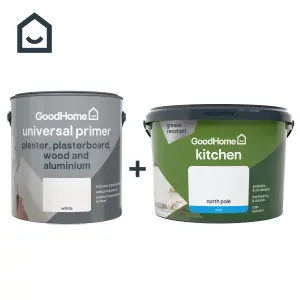 GoodHome Kitchen North pole Matt Emulsion paint, 2.5L