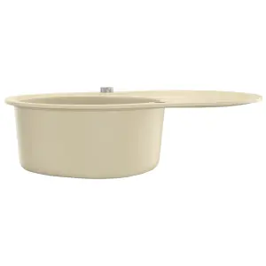 Berkfield Granite Kitchen Sink Single Basin Oval Beige