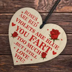 Red Ocean Anniversary Valentines Day Gifts for Her Him Wood Heart Funny I Love You Husband Wife Gifts