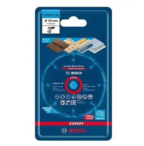 BOSCH Expert Carbide Multi Wheel Cutting Disc (76mm, 10mm) (1/Pack) (To Fit: Bosch GWS 12V-76 Cordless Angle Grinder)