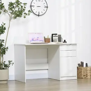 HOMCOM Computer Desk w/ Drawers Modern Writing Workstation for Home Office