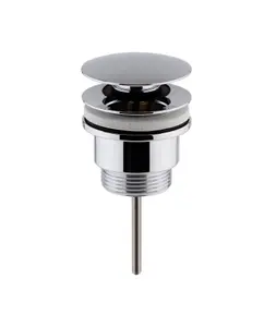 Universal Round Push Button Basin Waste, Slotted & Unslotted - Chrome