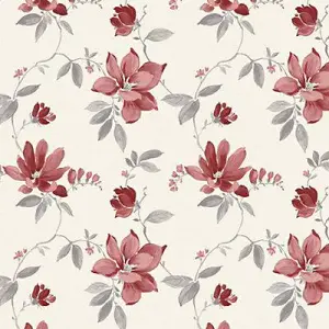 Silwood Magnolia Red Smooth Wallpaper