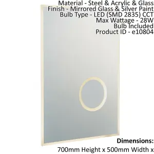 Wall Light IP44 Mirrored Glass & Silver Paint 28W LED Bulb Included