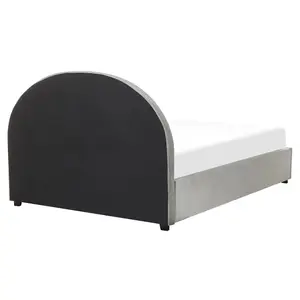 Velvet EU King Size Ottoman Bed Grey VAUCLUSE