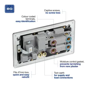 BG FBN70B Nexus Screwless Flat-Plate Switched Socket Cooker Unit Black Nickel