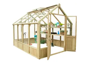 Forest Garden Vale Natural timber 10x8 Greenhouse