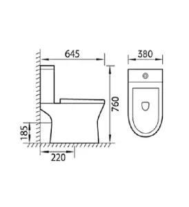 Banyetti Amalfi Open Back Close Coupled Toilet with Soft Close Seat