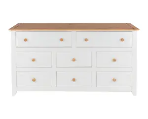 White 6+2 drawer wide chest of drawers, Capri range