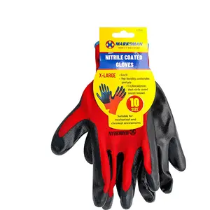 Set Of 12 Nitrile Coated Mechanic Work Gardening Gloves Grip Safety X-Large