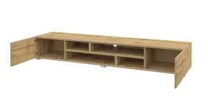 Elegant Coby 40 TV Cabinet 2090mm in Oak Wotan - Modern Entertainment Solution H330mm D450mm