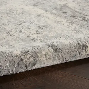 Grey Beige Luxurious Modern Easy to Clean Abstract Rug For Dining Room Bedroom And Living Room-66cm X 230cm