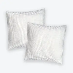 Hotel Waffle Cushion Covers Two Pack - White, 50 x 50cm