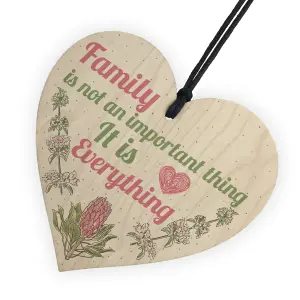 Red Ocean Family It Is Everthing Wooden Hanging Heart Family Sister Nan MuM Plaque Love Gift House Sign