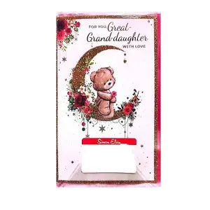 Simon Elvin For You Great Grand Daughter Christmas Greetings Card (Pack of 6) White/Red (One Size)