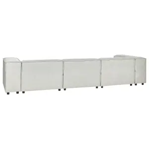 Corner Sofa with Ottoman APRICA Light Grey Right Hand