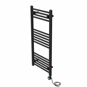 Graciela Straight Towel Rail Heated Towel Rails Black / 100cm H x 50cm W x 3cm D